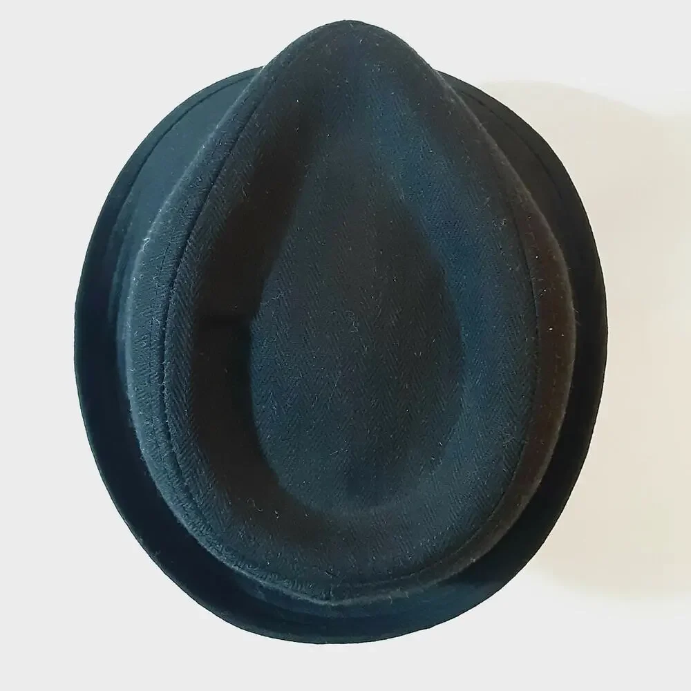 Men’s Black 100% Cotton Twill Lightweight Trilby Hat Medium Large